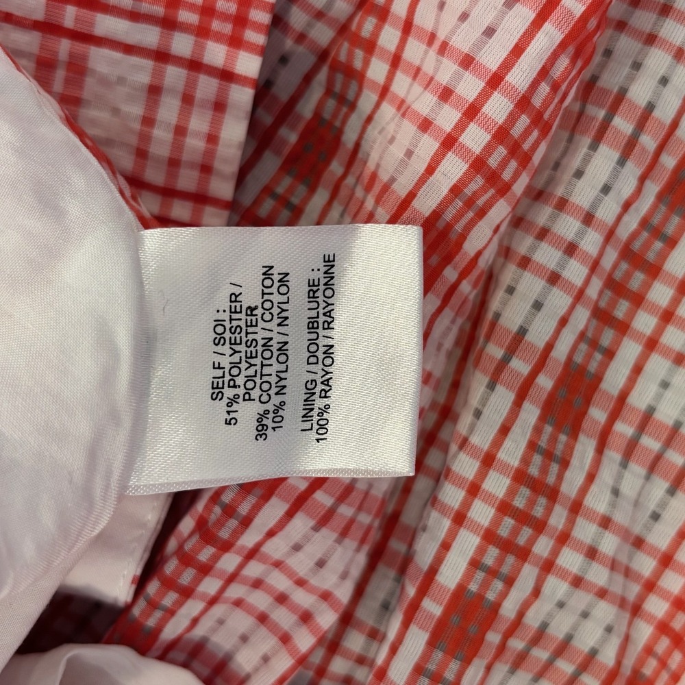 Tanya Taylor Pink and White Plaid Puff-Sleeve Midi Dress - Picture 6 of 7